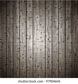 Circuito vectorial en madera. Eps10