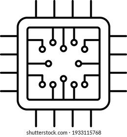 Diseño del icono de contorno del circuito del vector
