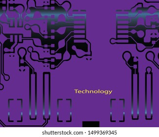 Vector circuit  purple colour whith  black background