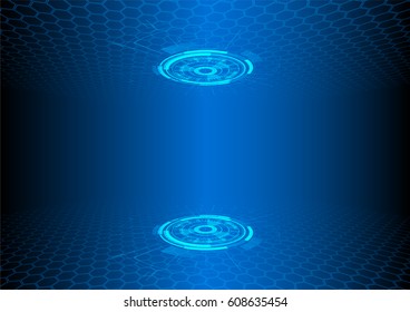 Vector circuit technology with hexagons background