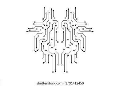 Vector circuit technology  on white  background