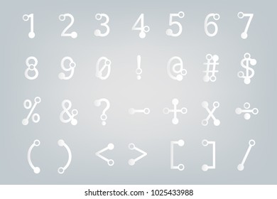 Vector circuit  with white paper numbers pattern for object technology