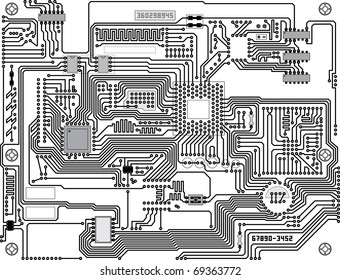 20,572 Circuit board black white Images, Stock Photos & Vectors ...