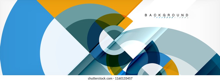 Vector circular abstract background, circles geometric shapes