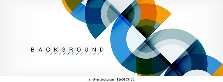 Vector circular abstract background, circles geometric shapes
