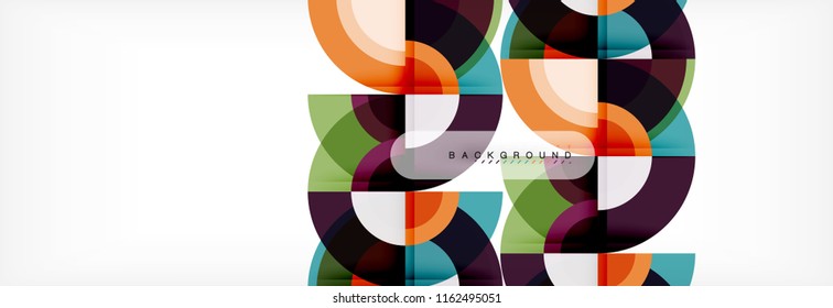 Vector circular abstract background, circles geometric shapes