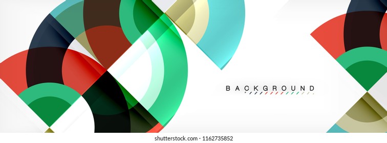Vector circular abstract background, circles geometric shapes
