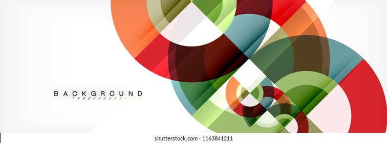 Vector circular abstract background, circles geometric shapes