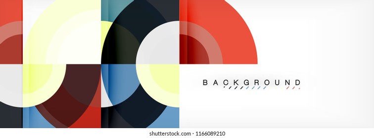 Vector circular abstract background, circles geometric shapes
