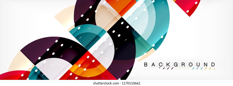 Vector circular abstract background, circles geometric shapes