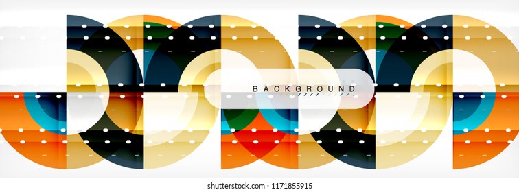 Vector circular abstract background, circles geometric shapes