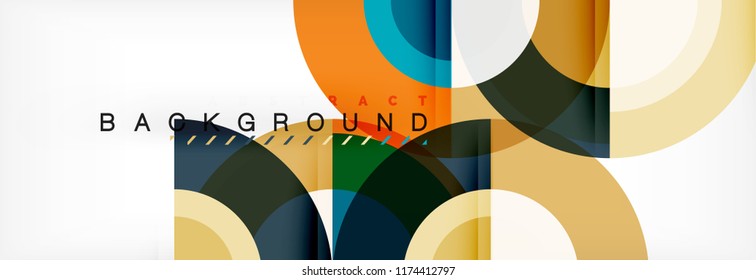 Vector circular abstract background, circles geometric shapes