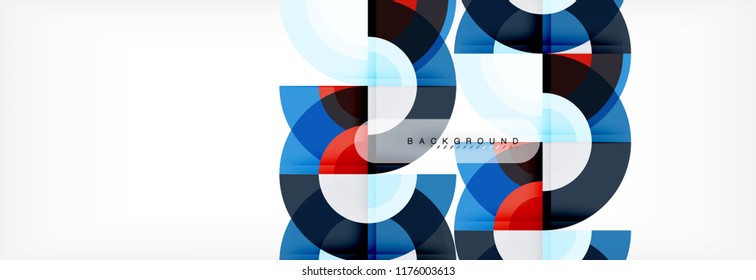 Vector circular abstract background, circles geometric shapes