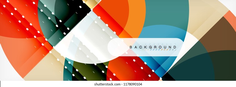 Vector circular abstract background, circles geometric shapes