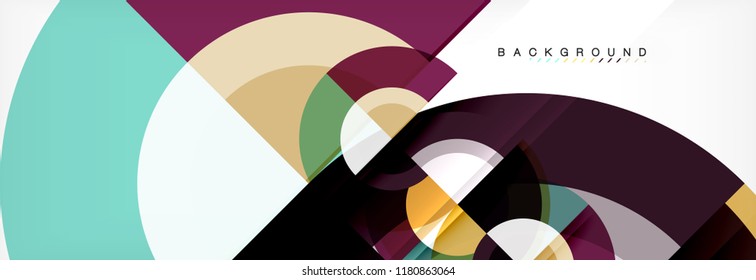 Vector circular abstract background, circles geometric shapes