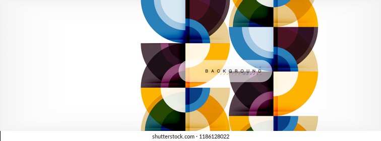 Vector circular abstract background, circles geometric shapes