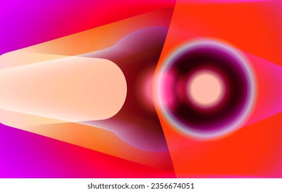Vector circular abstract background with circles geometric shapes on pink. abstract triangle geometric shape element. neon line style, vector eps 10