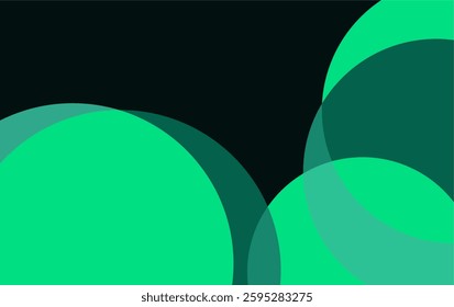 Vector circular abstract background, circles geometric shapes design with green color