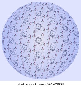 vector circular abstract geometric draw pattern with flowers stone ornament and 3D effect