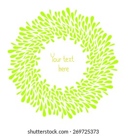 Vector circular abstract wreath with drops and central space for your text
