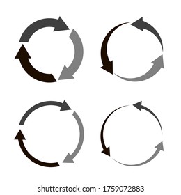 Vector circular arrow icon. Repeat and reload icon. Symbol of rotation and recycling.