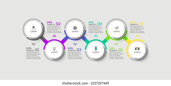 Vector circular business infographics template icons design