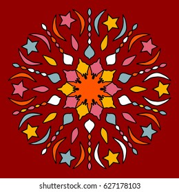 Vector circular design. Abstract childish illustration