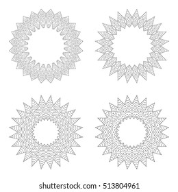Vector circular design templates . Round decorative patterns. Set of creative  Mandala  isolated on white.