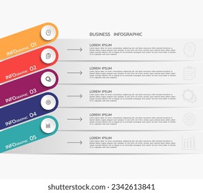 Vector circular diagram infographic business elements with 5 steps