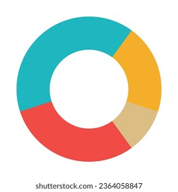 Vector circular diagrams flat design donut chart template vector illustration editable colors and scalable.