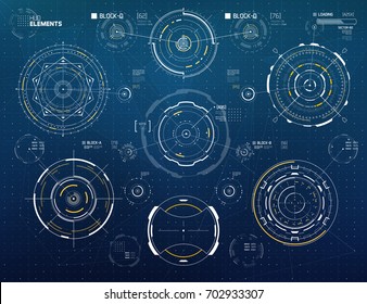 Vector Circular Elements Set for HUD Sci Fi Interfaces