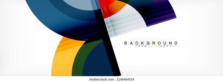 Vector circular geometric abstract background. Trendy illustration