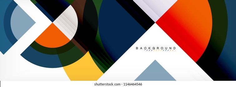 Vector circular geometric abstract background. Trendy illustration