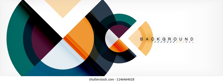 Vector circular geometric abstract background. Trendy illustration