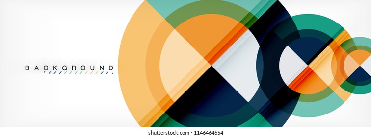 Vector circular geometric abstract background. Trendy illustration