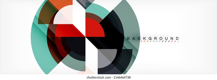 Vector circular geometric abstract background. Trendy illustration
