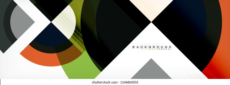 Vector circular geometric abstract background. Trendy illustration