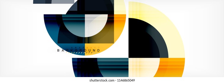 Vector circular geometric abstract background. Trendy illustration