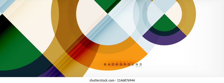 Vector circular geometric abstract background. Trendy illustration