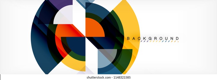 Vector circular geometric abstract background. Trendy illustration
