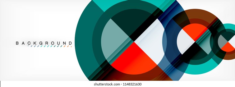 Vector circular geometric abstract background. Trendy illustration