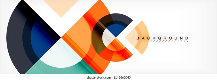 Vector circular geometric abstract background. Trendy illustration