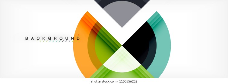 Vector circular geometric abstract background. Trendy illustration