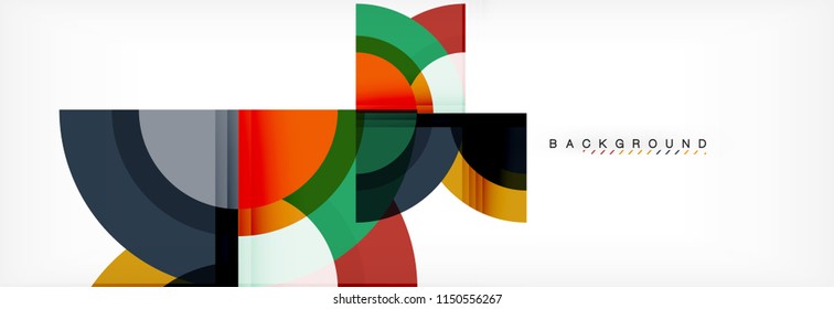 Vector circular geometric abstract background. Trendy illustration