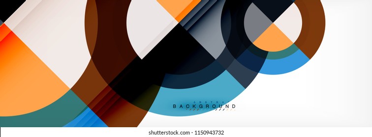 Vector circular geometric abstract background. Trendy illustration