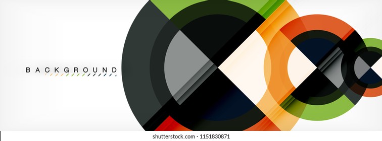 Vector circular geometric abstract background. Trendy illustration