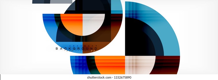 Vector circular geometric abstract background. Trendy illustration
