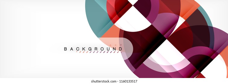 Vector circular geometric abstract background, template design