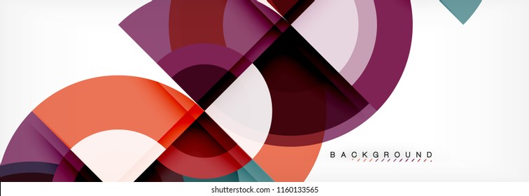 Vector circular geometric abstract background, template design