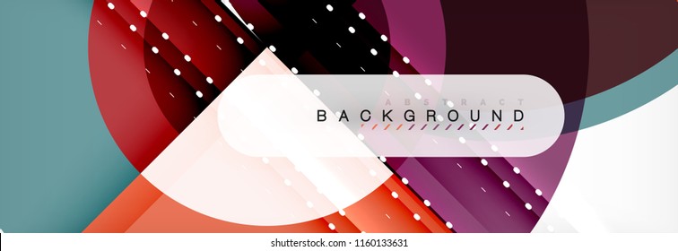 Vector circular geometric abstract background, template design